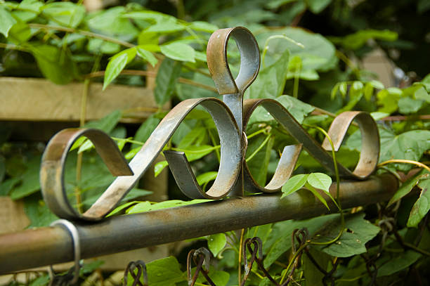 Top of a garden gate stock photo