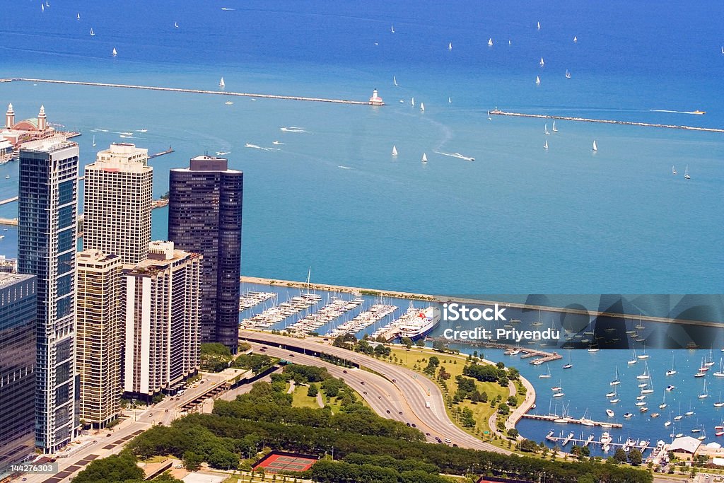 El centro de la ciudad de Chicago - Foto de stock de Agua libre de derechos