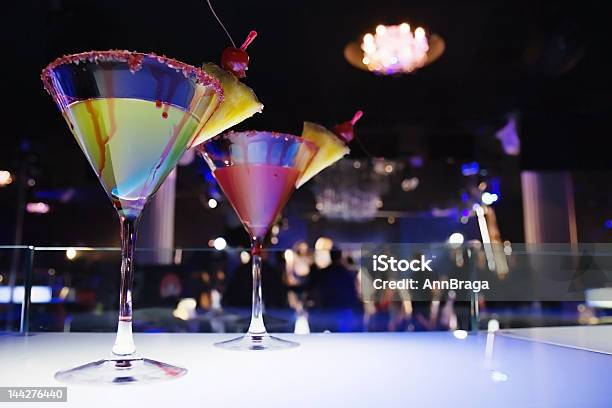 Glasses With Cocktail In Nightclub Stock Photo - Download Image Now - Alcohol - Drink, Bar - Drink Establishment, Clubbing