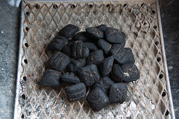 Barbecue Coal ready to light stock photo