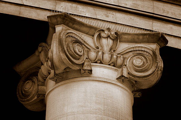 колонна (ионический заказ - sepia toned rome stability column стоковые фото и изображения