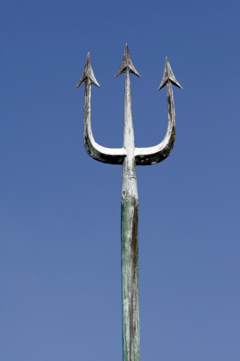Poseidon's Trident In Front Of Clear Blue Sky - Part Of A Public Statue in Sydney