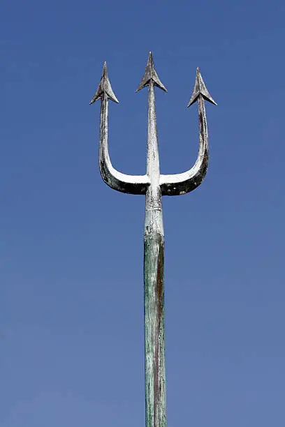 Poseidon's Trident In Front Of Clear Blue Sky - Part Of A Public Statue in Sydney