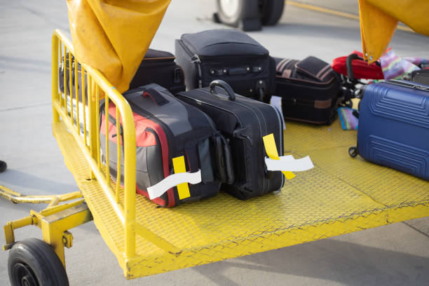 istock passengers luggage displayed on airport trolley 1442770707