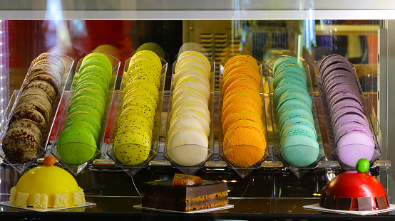 many pastries called MACARONS confectionery specialty typical of France