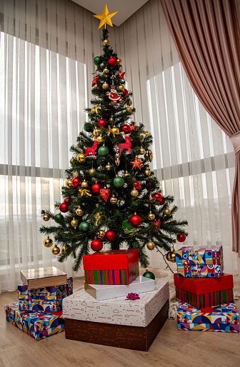 Christmas Tree and Christmas gift at home