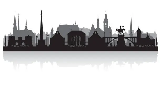 Vector illustration of Luxembourg city skyline silhouette