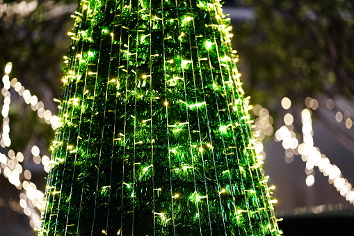 Close-up photo of Christmas decorations on the Christmas tree