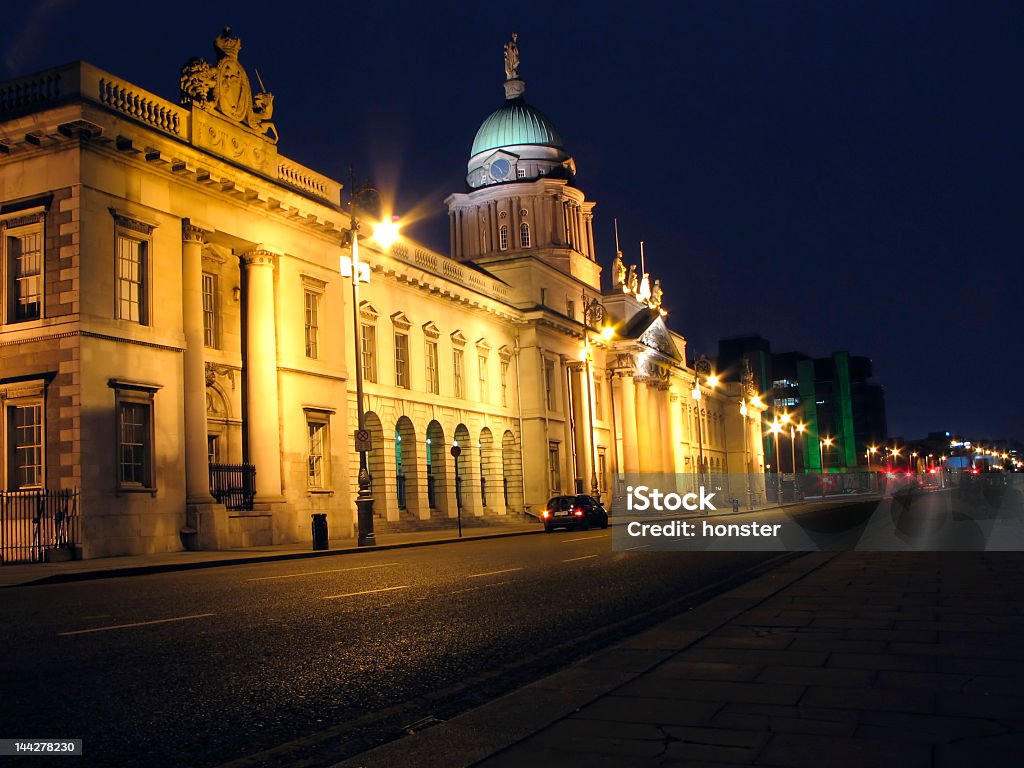 Custom House-Dublin bei Nacht - Lizenzfrei Abenddämmerung Stock-Foto
