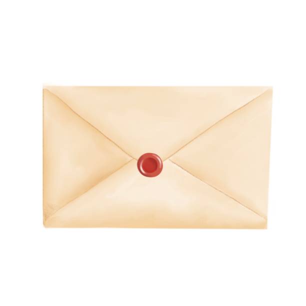 istock Illustration of a vintage craft envelope with a stamp. 1442785088