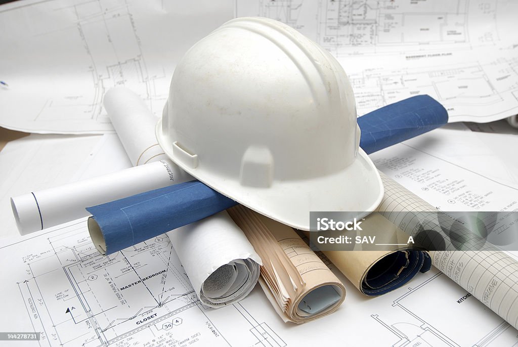 Cantiere di costruzione ufficio - Foto stock royalty-free di Cantiere di costruzione