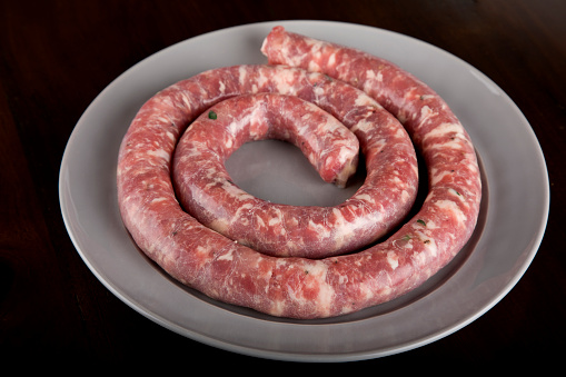 Italian sausage raw ready to cook, bake or barbecue.