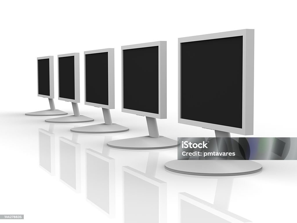 Alinhado monitores de LCD - Royalty-free Monitor de Computador Foto de stock