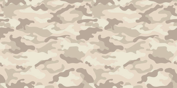 wüstentarnung militärisches muster. trendiges tarnmuster - camouflage stock-grafiken, -clipart, -cartoons und -symbole