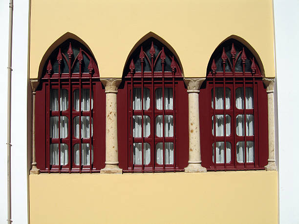 Renovated old style windows in Dowtown Beirut, Lebanon alintal stock pictures, royalty-free photos & images