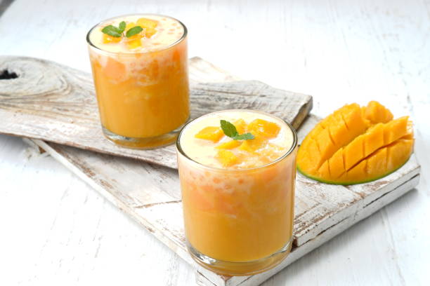 istock sweet and creamy sago mango dessert,asian mango dessert, also known as Mango Lolo 1442788897