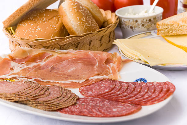 istock Rich Breakfast with Prosciutto,Ham,Salami 144279042
