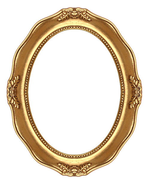 moldura oval retro - frame ellipse gold paintings imagens e fotografias de stock