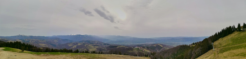 Panoramic view from the Parang Mountains above the Valey