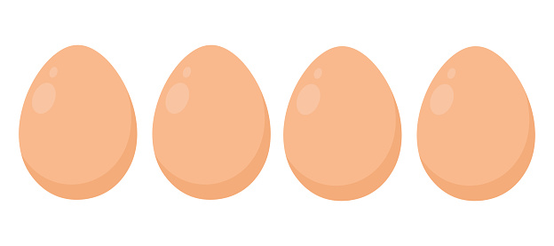 Set of eggs in a flat style. Vector illustration in a flat style