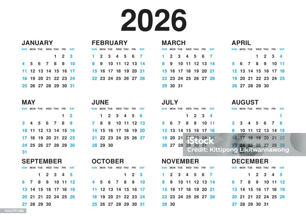 Calendar 2026 Template Vector Simple Minimal Design Planner 2026 Year Calendar 2026 Template Vector Simple Minimal Design Planner 2026 Year