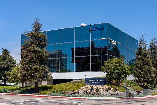 San Diego, CA, USA - July 9, 2022: Novartis office building in San Diego, CA, USA. Novartis AG is a Swiss-American multinational pharmaceutical corporation.