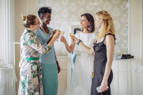 istock The bride is trying on her wedding dress 1442798560