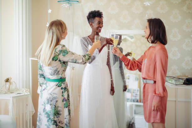 istock The bride is trying on her wedding dress 1442798647