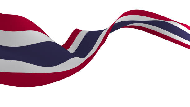 national flag background image,wind blowing flags,3d rendering,Flag of Thailand
