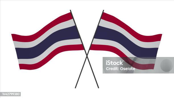 National Flag Background Imagewind Blowing Flags3d Renderingflag Of Thailand Stock Photo - Download Image Now