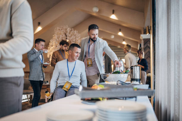 istock Business people at a banquet 1442803159