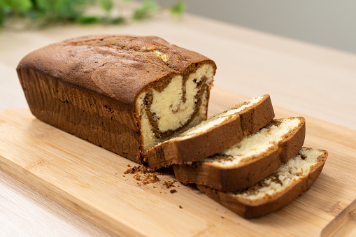 Home baking chocolate, mocha or coffee flavor butter pound cake