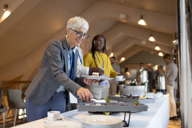 istock Business people at a banquet 1442804193