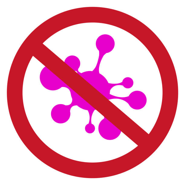 istock Anti virus symbol. No infection icon. Disease free sign isolated on white 1442806467