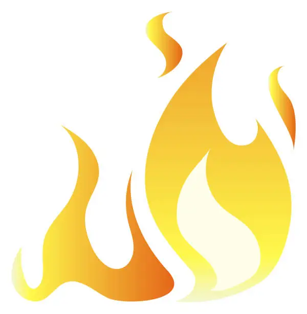 Vector illustration of Tribal flame symbol. Fire icon. Gradient burning