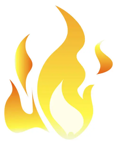 Vector illustration of Flame car decal. Abstract fire gradient symbol