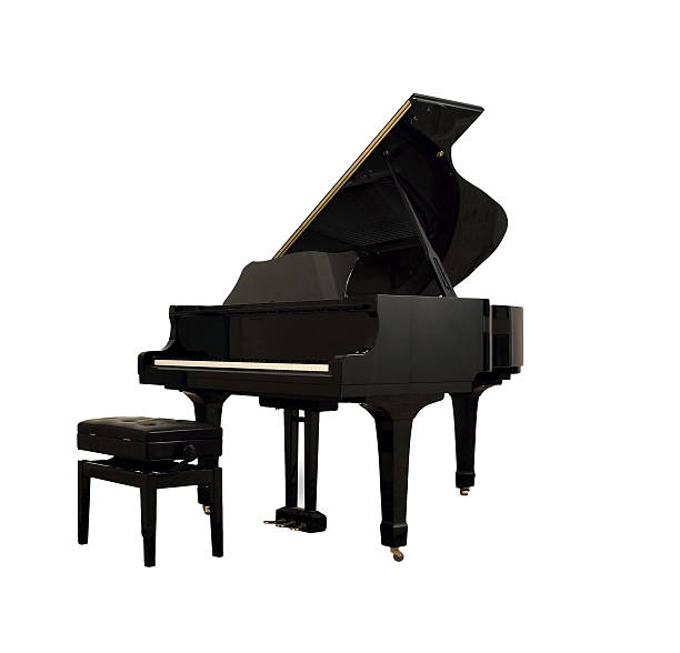 istock Isolated image of a piano and stool next to it 144280750