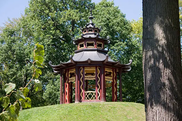 ""Schneckenberg"" with the chinese pavilion (reconstruction in the ""Eremitage"" of Bayreuth)