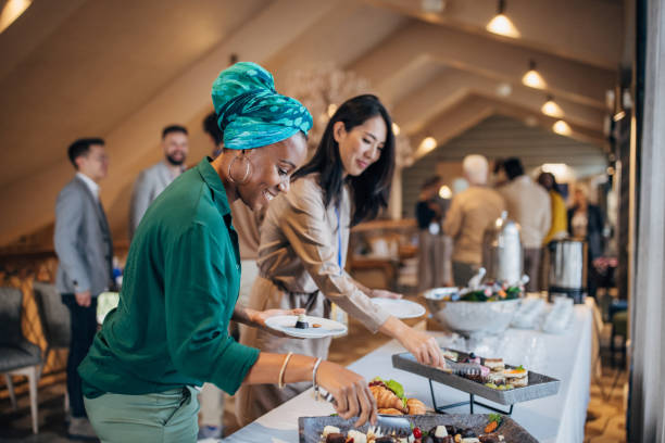 istock Businesswomen at banquet 1442808740