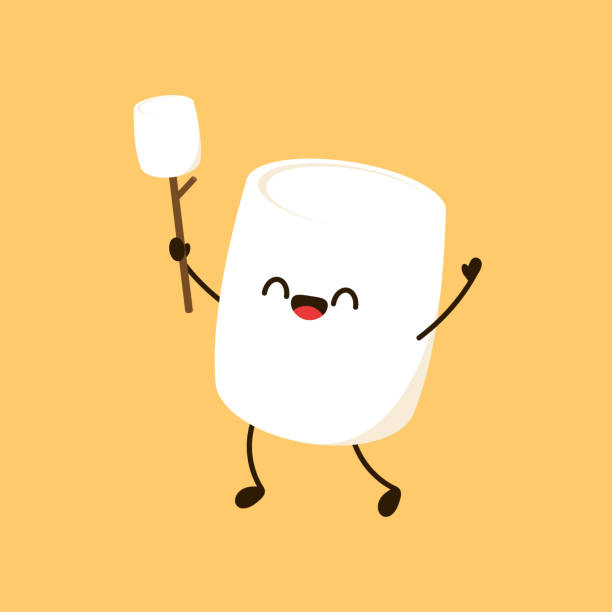 Marshmallow Cartoon Marshmallow Character Design Marshmallow Vector Stock  Illustration - Download Image Now - iStock