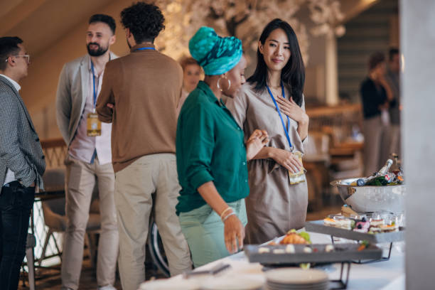 istock Businesswomen at banquet 1442809113