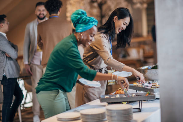istock Businesswomen at banquet 1442809237