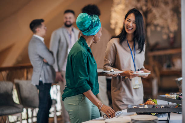 istock Businesswomen at banquet 1442809439