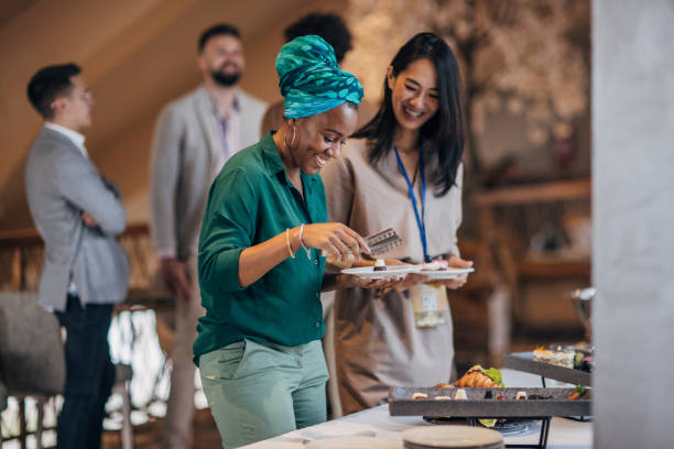 istock Businesswomen at banquet 1442809511