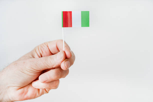 Man holding Italy flag