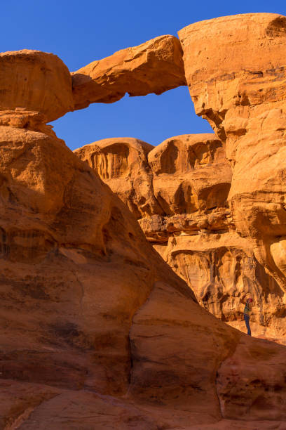istock Wadi Rum Desert, Jordan, Um Frouth stone bridge 1442810268