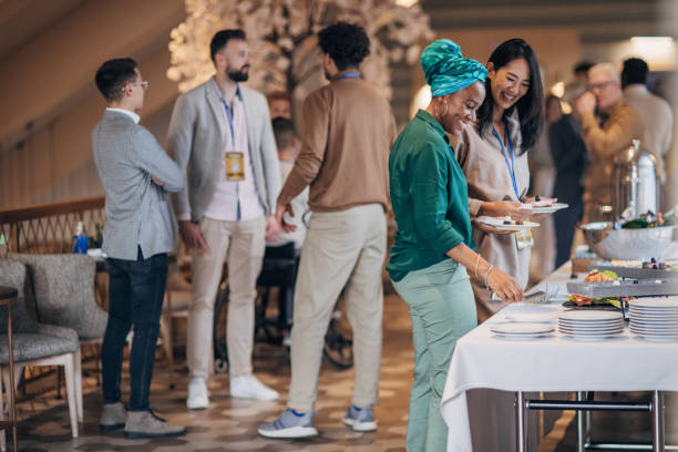 istock Business people at banquet 1442810668