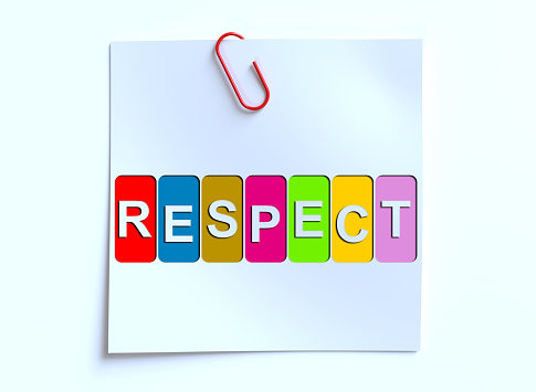 Respect word on white paper