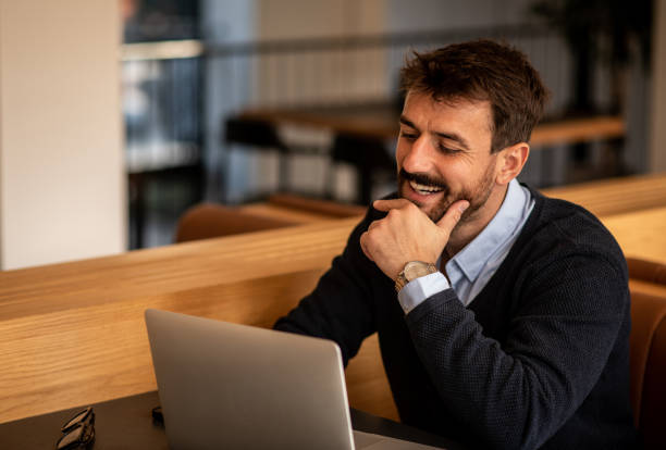 istock Young man working from a coffee shop 1442816651
