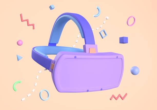 istock 3D VR goggles, virtual reality technology. VR glasses for video game, simulation, online education. 3d rendering 1442821235
